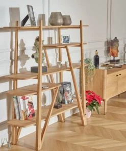 Robin Des Bois Étagères Etagère Contemporaine En Chêne Massif Beige -Vaisseliers Soldes Magasin etagere contemporaine en chene massif beige 4