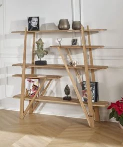 Robin Des Bois Étagères Etagère Contemporaine En Chêne Massif Beige -Vaisseliers Soldes Magasin etagere contemporaine en chene massif beige 5