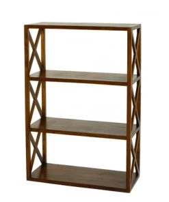 MACABANE Étagères Etagère Croisillons 3 Niveaux En Mindi