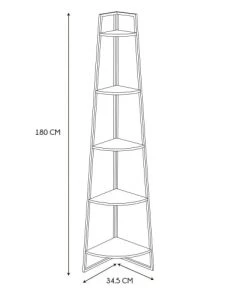 Toilinux Étagères Etagère D'angle 5 Niveaux En Mdf Et Métal Noir -Vaisseliers Soldes Magasin etagere d angle 5 niveaux en mdf et metal noir 2