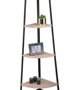 Toilinux Étagères Etagère D'angle En Métal Et Bois -Vaisseliers Soldes Magasin etagere d angle en metal et bois 2