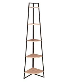 Toilinux Étagères Etagère D'angle En Métal Et Bois