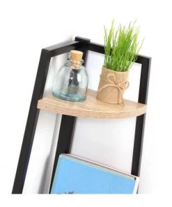 Toilinux Étagères Etagère D'angle En Métal Et Bois -Vaisseliers Soldes Magasin etagere d angle en metal et bois 3