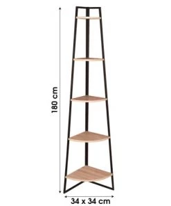 Toilinux Étagères Etagère D'angle En Métal Et Bois -Vaisseliers Soldes Magasin etagere d angle en metal et bois 5
