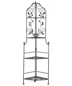 Beliani Étagères Étagère D'angle En Métal Noir 4 Niveaux