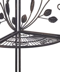 Beliani Étagères Étagère D'angle En Métal Noir 4 Niveaux -Vaisseliers Soldes Magasin etagere d angle en metal noir 4 niveaux 4