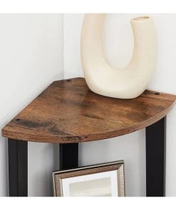 Calicosy Étagères Étagère D'angle Industrielle à 4 Niveaux Métal Et Effet Bois Rustique -Vaisseliers Soldes Magasin etagere d angle industrielle a 4 niveaux metal et effet bois rustique 3