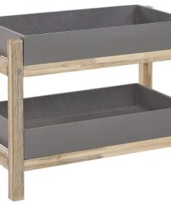 Beliani Étagères Etagère De Jardin Effet Béton Gris 2 Niveaux