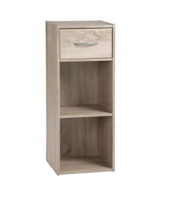 Calicosy Étagères Etagère De Rangement 2 Cases + Tiroir - Marron -Vaisseliers Soldes Magasin etagere de rangement 2 cases tiroir marron 2