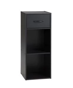 Calicosy Étagères Etagère De Rangement 2 Cases + Tiroir - Marron -Vaisseliers Soldes Magasin etagere de rangement 2 cases tiroir noir