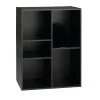 Calicosy Étagères Etagère De Rangement 5 Cases - Noir