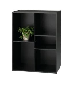 Calicosy Étagères Etagère De Rangement 5 Cases - Noir -Vaisseliers Soldes Magasin etagere de rangement 5 cases noir 3