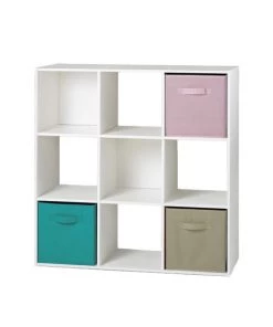 Calicosy Étagères Etagère De Rangement 9 Cases - Blanc -Vaisseliers Soldes Magasin etagere de rangement 9 cases blanc 2
