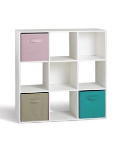 Calicosy Étagères Etagère De Rangement 9 Cases - Blanc -Vaisseliers Soldes Magasin etagere de rangement 9 cases blanc 3