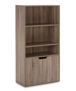 HOMN Étagères Étagère De Rangement De Bureau, Couleur Chêne 3 Cases Et 2 Portes