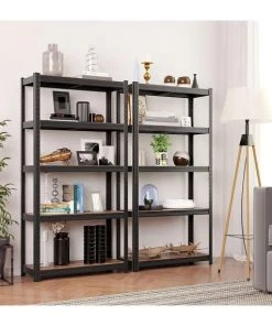 Calicosy Étagères Etagère De Rangement En Métal Noir Avec Niveaux Réglables - H175 Cm -Vaisseliers Soldes Magasin etagere de rangement en metal noir avec niveaux reglables h175 cm 3