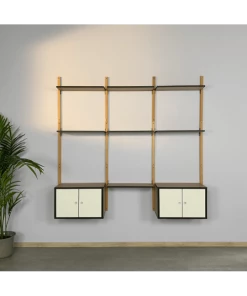 Sodiake Étagères Étagère De Rangement, Pour Salon, 178 X 196 X 35 Cm En Hêtre Massif -Vaisseliers Soldes Magasin etagere de rangement pour salon 178 x 196 x 35 cm en hetre massif 3