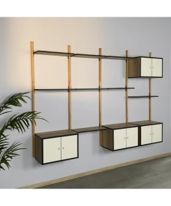 Sodiake Étagères Étagère De Rangement, Pour Salon, 178 X 262 X 35 Cm En Hêtre Massif -Vaisseliers Soldes Magasin etagere de rangement pour salon 178 x 262 x 35 cm en hetre massif 3