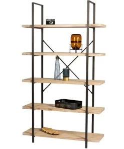 Wadiga Étagères Etagère Design Bois Et Métal Noir -Vaisseliers Soldes Magasin etagere design bois et metal noir 2