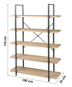 Wadiga Étagères Etagère Design Bois Et Métal Noir -Vaisseliers Soldes Magasin etagere design bois et metal noir 3