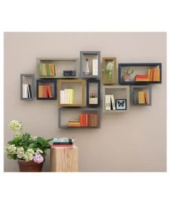 Presse Citron Étagères Etagère Design Carrée Gris 28x28x8.5cm -Vaisseliers Soldes Magasin etagere design carree gris 28x28x8 5cm 3