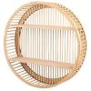Fornord Étagères Étagère Design Rond Bambou 2 Niveaux D50cm