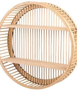 Fornord Étagères Étagère Design Rond Bambou 2 Niveaux D50cm -Vaisseliers Soldes Magasin etagere design rond bambou 2 niveaux d50cm 2