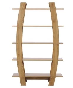 Beliani Étagères Étagère Effet Bois Clair 5 Niveaux -Vaisseliers Soldes Magasin etagere effet bois clair 5 niveaux 2