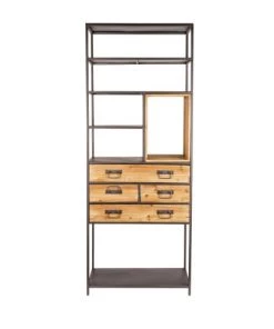 Drawer Étagères Etagère Effet Bois Et Métal