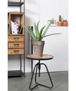 Drawer Étagères Etagère Effet Bois Et Métal -Vaisseliers Soldes Magasin etagere effet bois et metal 3