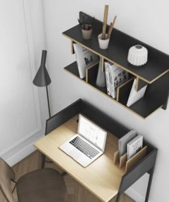 TEMAHOME Étagères Etagère Effet Bois Noir -Vaisseliers Soldes Magasin etagere effet bois noir 4