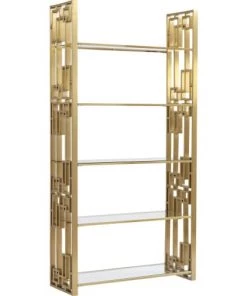 Kare Design Étagères Etagère En Acier Doré Et Verre 200x100