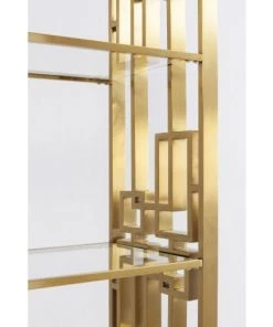 Kare Design Étagères Etagère En Acier Doré Et Verre 200x100 -Vaisseliers Soldes Magasin etagere en acier dore et verre 200x100 4