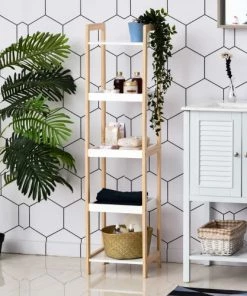 Homcom Étagères Etagère En Bambou Paniers Avec étagères -Vaisseliers Soldes Magasin etagere en bambou paniers avec etageres 2