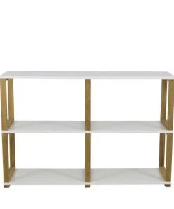 Tenzo Étagères Étagère En Bois 4 Niches Blanc