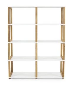 Tenzo Étagères Étagère En Bois 8 Niches Blanc