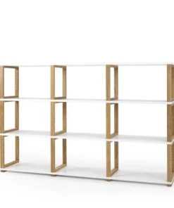 Tenzo Étagères Étagère En Bois 9 Niches Blanc -Vaisseliers Soldes Magasin etagere en bois 9 niches blanc 2