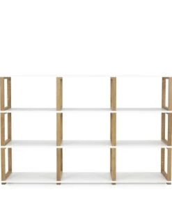 Tenzo Étagères Étagère En Bois 9 Niches Blanc
