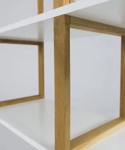 Tenzo Étagères Étagère En Bois 9 Niches Blanc -Vaisseliers Soldes Magasin etagere en bois 9 niches blanc 3