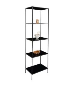 House Nordic Étagères Etagère En Bois Et Métal 51x170cm Noir -Vaisseliers Soldes Magasin etagere en bois et metal 51x170cm noir 3