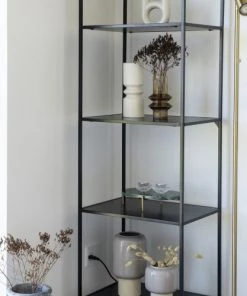 House Nordic Étagères Etagère En Bois Et Métal 51x170cm Noir -Vaisseliers Soldes Magasin etagere en bois et metal 51x170cm noir 5