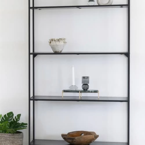 House Nordic Étagères Etagère En Bois Et Métal 80x170cm Noir 2 House Nordic Étagères Etagère En Bois Et Métal 80x170cm Noir – Image 2