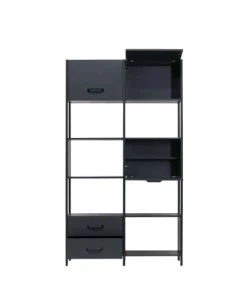 Bepurehome Étagères Etagère En Bois Et Métal Noir -Vaisseliers Soldes Magasin etagere en bois et metal noir 3
