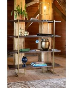 Dutchbone Étagères Étagère En Bois Foncé Et Métal -Vaisseliers Soldes Magasin etagere en bois fonce et metal 2