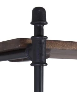 MOYCOR Étagères Étagère En Bois Marron Et Fer Noir -Vaisseliers Soldes Magasin etagere en bois marron et fer noir 2