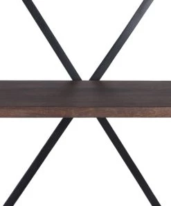 MOYCOR Étagères Étagère En Bois Marron Et Fer Noir -Vaisseliers Soldes Magasin etagere en bois marron et fer noir 5