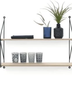 Compactor Étagères Étagère En Bouleau Et Métal Noir 60x44,5cm -Vaisseliers Soldes Magasin etagere en bouleau et metal noir 60x44 5cm 2