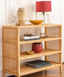 Kok Maison Étagères Etagère En Cannage De Rotin MM Beige Foncé -Vaisseliers Soldes Magasin etagere en cannage de rotin mm beige fonce 2