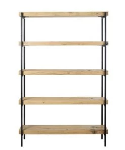 Maisons Du Monde Étagères Etagère En Chêne Massif Et Métal Noir Mat