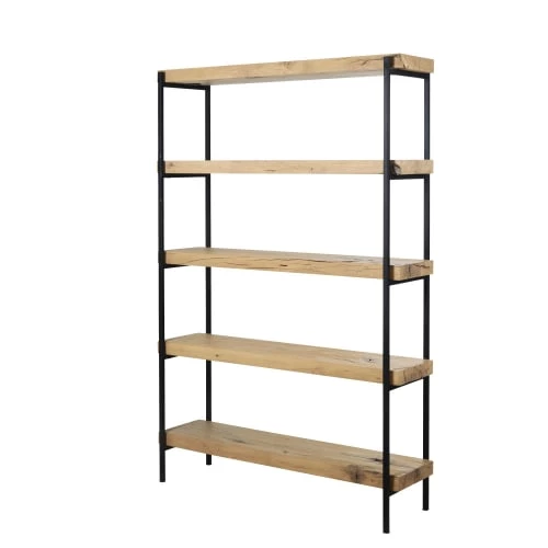 Maisons Du Monde Étagères Etagère En Chêne Massif Et Métal Noir Mat 2 Maisons Du Monde Étagères Etagère En Chêne Massif Et Métal Noir Mat – Image 2